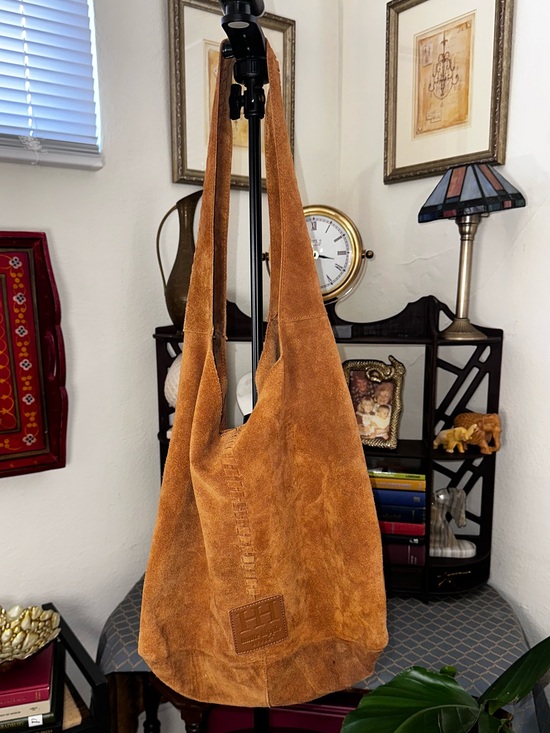 Haute Hippie Handbags - Haute Hippie Suede Messenger Bag in Caramel